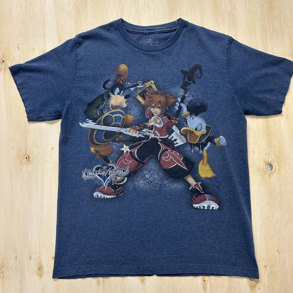 Y2K Kingdom Hearts Shirt Mens Medium Blue Sora Goofy Donald Disney Tee TShirt